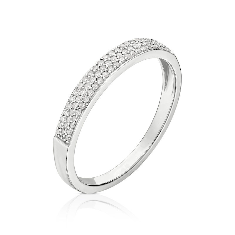 Main Image 2 of 9ct White Gold 0.15ct Diamond Flat Eternity Ring