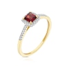 Thumbnail Image 2 of 9ct Yellow Gold Diamond & Princess Garnet Halo Ring