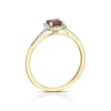 Thumbnail Image 3 of 9ct Yellow Gold Diamond & Princess Garnet Halo Ring