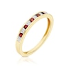 Thumbnail Image 2 of 9ct Yellow Gold Diamond & Garnet Eternity Ring