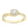 Thumbnail Image 1 of 9ct Yellow Gold 0.33ct Diamond Twisted Cushion Halo Ring