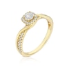 Thumbnail Image 2 of 9ct Yellow Gold 0.33ct Diamond Twisted Cushion Halo Ring