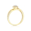 Thumbnail Image 3 of 9ct Yellow Gold 0.33ct Diamond Twisted Cushion Halo Ring