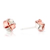 Thumbnail Image 1 of Sterling Silver & 9ct Rose Gold 7mm Ribbon Knot Stud Earrings