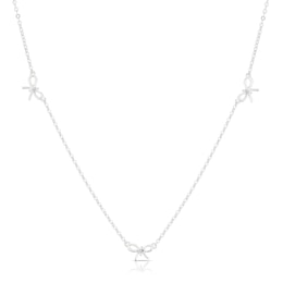 Sterling Silver Cubic Zirconia Bow Station Necklace