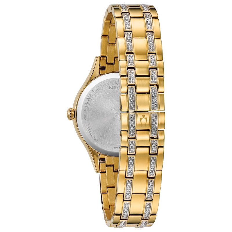 Bulova Classic Crystal Ladies' Gold Tone Bracelet & Watch Gift Set