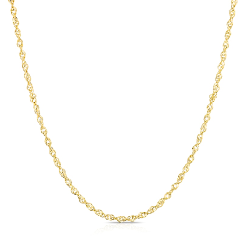 Main Image 1 of 9ct Yellow Gold 18&quot; Singapore Chain Necklace