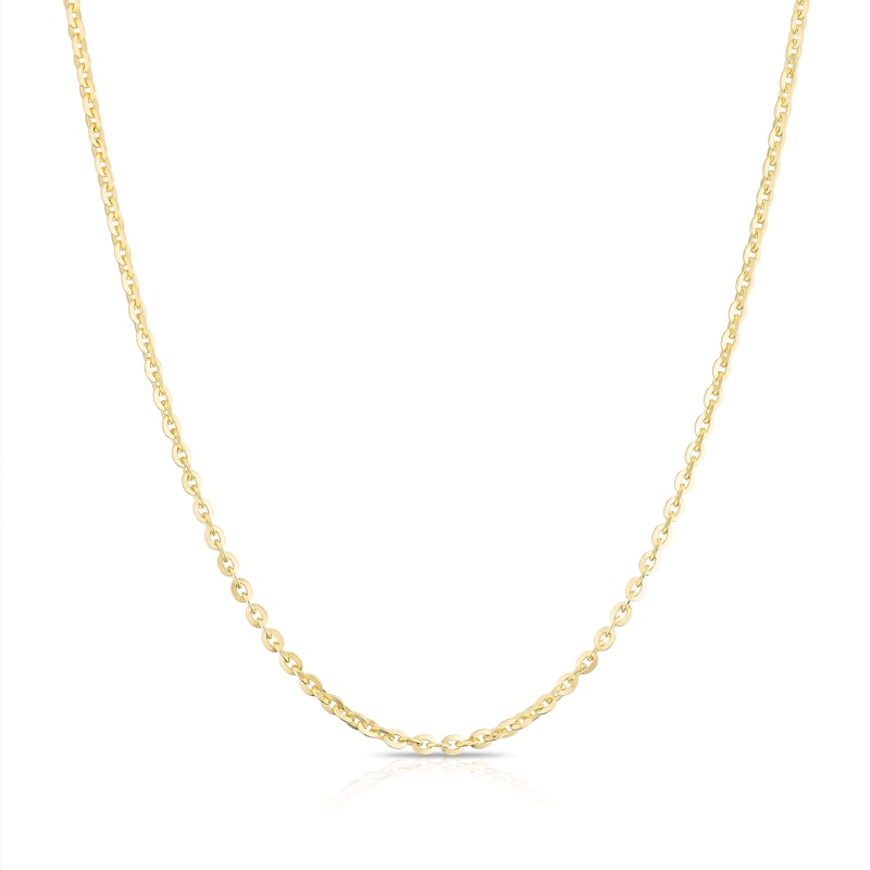 Main Image 1 of 9ct Yellow Gold Flat 16&quot; Belcher Chain Necklace