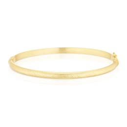 9ct Yellow Gold Diamond Cut Patterned Bangle