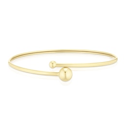 9ct Yellow Gold Crossover Ball Bangle