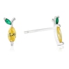 Thumbnail Image 1 of Sterling Silver Cubic Zirconia Banana Stud Earrings