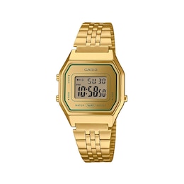 Casio Vintage Gold Tone Digital Stainless Steel Watch