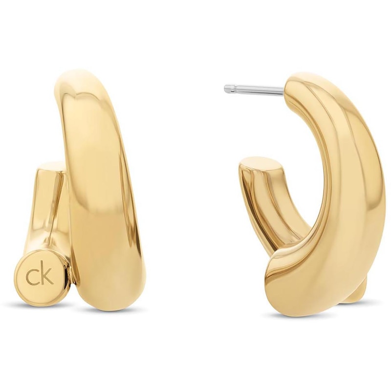 Main Image 1 of Calvin Klein Ladies' Gold Tone Hoop Earrings