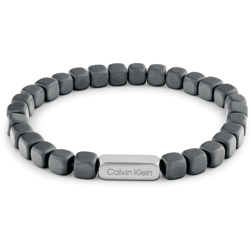 Main Image 1 of Calvin Klein Men's Grey Plated Matte Beaded Bracelet