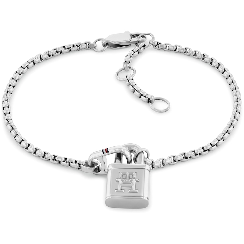 Main Image 1 of Tommy Hilfiger Ladies' Stainless Steel Bracelet With TH Monogram Lock Pendant