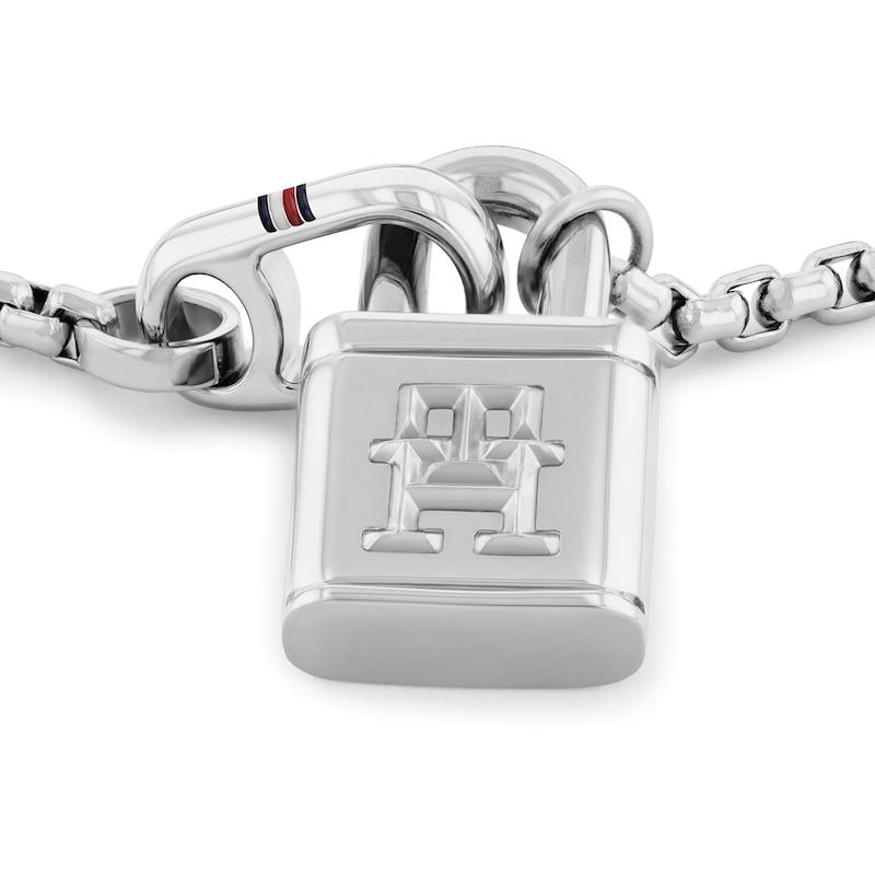 Main Image 2 of Tommy Hilfiger Ladies' Stainless Steel Bracelet With TH Monogram Lock Pendant