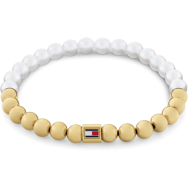 Main Image 1 of Tommy Hilfiger Ladies' Glass Pearl Gold Plated Beaded Bracelet