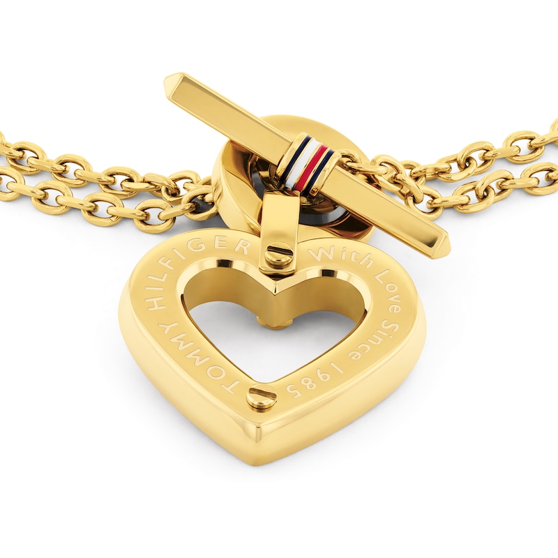 Main Image 2 of Tommy Hilfiger Ladies' Gold Tone Toggle Heart Pendant Bracelet