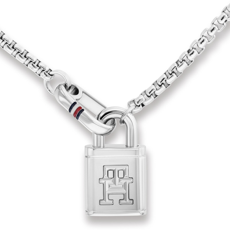 Main Image 2 of Tommy Hilfiger Ladies' Stainless Steel Necklace & TH Monogram Lock Pendant