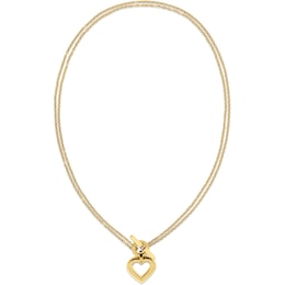 Tommy Hilfiger Ladies' Gold Tone Toggle Heart Pendant Necklace