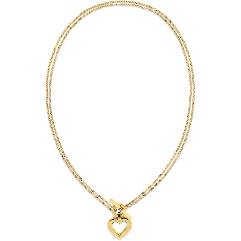 Main Image 1 of Tommy Hilfiger Ladies' Gold Tone Toggle Heart Pendant Necklace