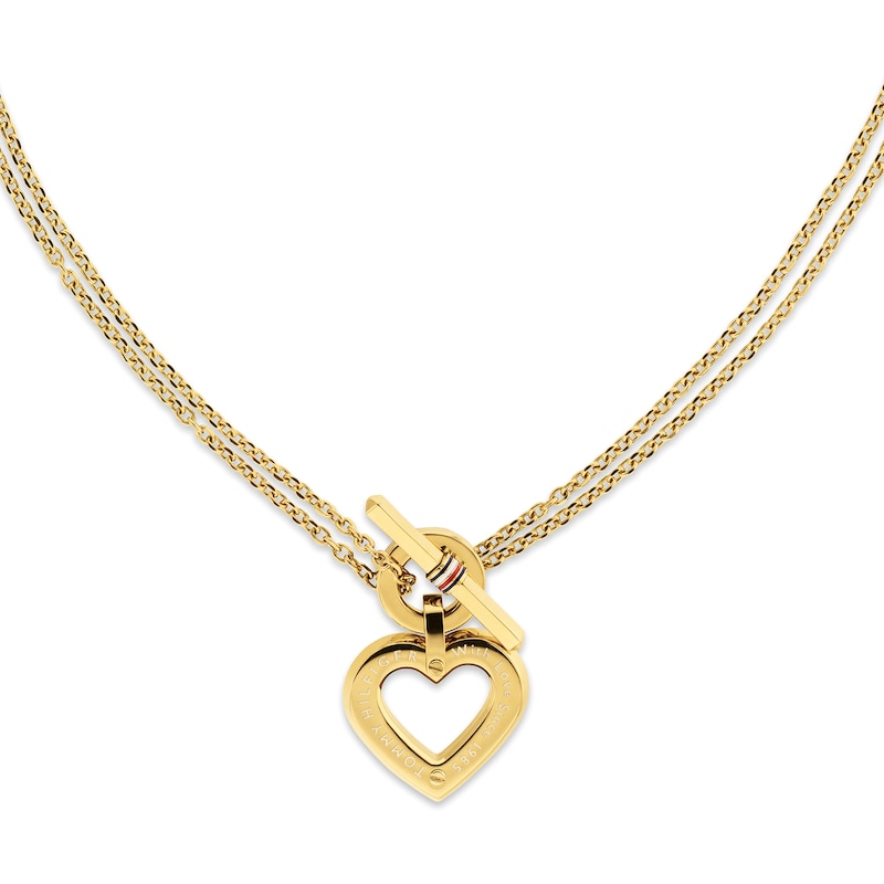 Main Image 2 of Tommy Hilfiger Ladies' Gold Tone Toggle Heart Pendant Necklace