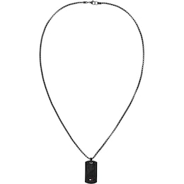 Tommy Hilfiger Men's Black Tone Pendant Necklace