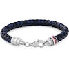 Thumbnail Image 1 of Tommy Hilfiger Men's Navy Blue & Cobalt Blue Braided Leather Bracelet