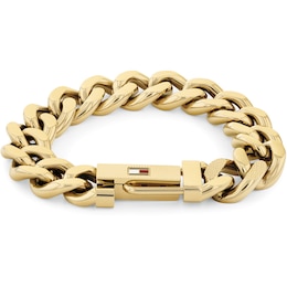 Tommy Hilfiger Men's Gold Plated Curb Chain Bracelet