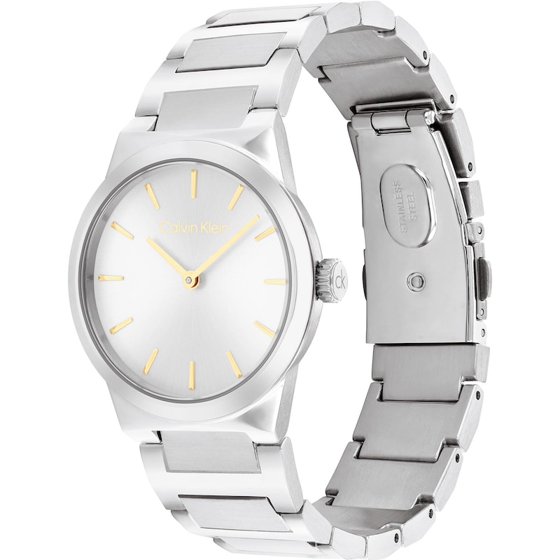 Main Image 2 of Calvin Klein Ladies' Silver Dial Gold Accents Stainless Steel Bracelet Watch