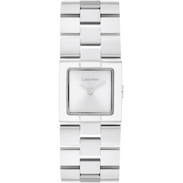 Calvin Klein Ladies' Grid Link Square Dial Stainless Steel Bracelet Watch