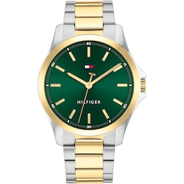 Tommy Hilfiger Men's Two Tone Stainless Steel Gold Plated Bracelet Watch