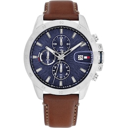 Tommy Hilfiger Men's Brown Leather Strap Watch