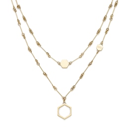 Olivia Burton Ladies' Honeycomb Classic Light Gold Tone Double Layered Necklace