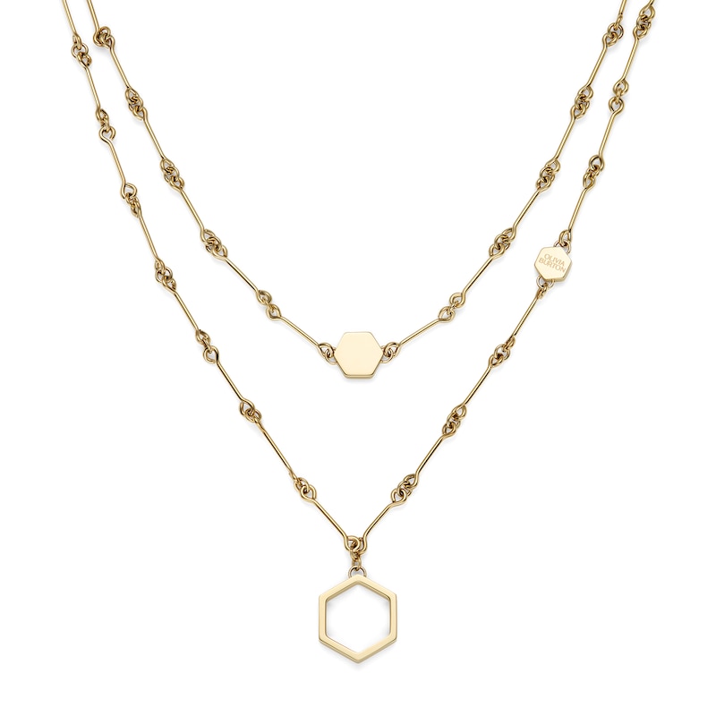 Main Image 1 of Olivia Burton Ladies' Honeycomb Classic Light Gold Tone Double Layered Necklace