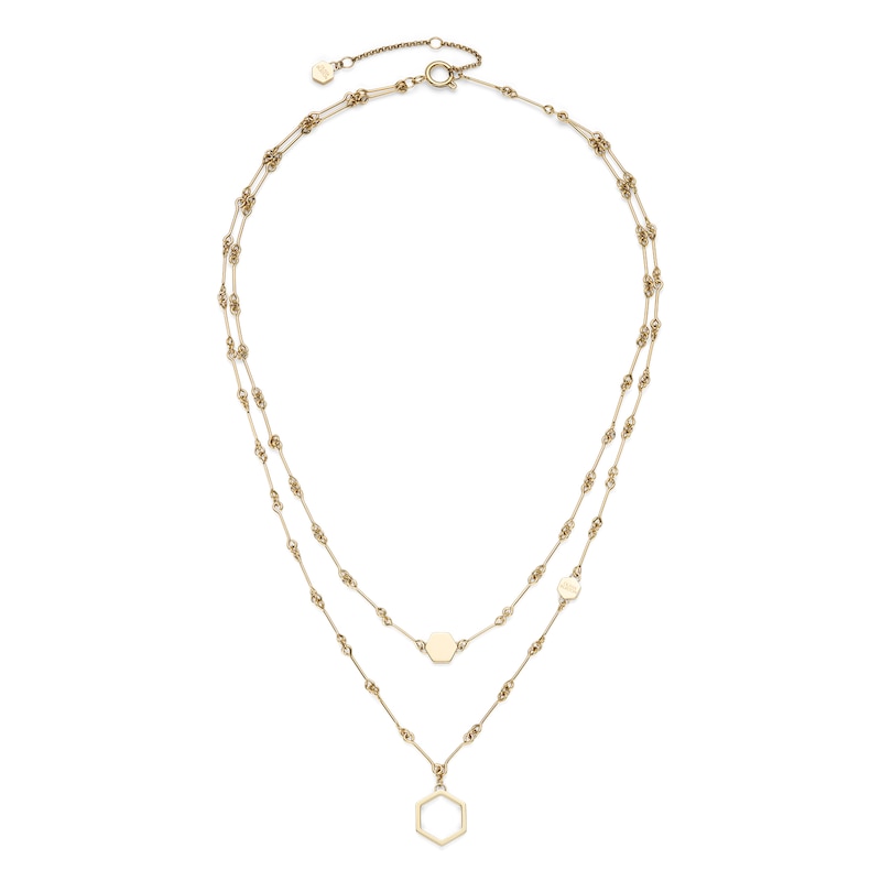 Main Image 2 of Olivia Burton Ladies' Honeycomb Classic Light Gold Tone Double Layered Necklace