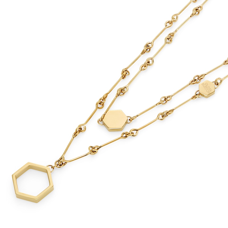 Main Image 3 of Olivia Burton Ladies' Honeycomb Classic Light Gold Tone Double Layered Necklace