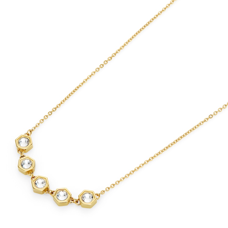 Main Image 3 of Olivia Burton Ladies' Ever Stacked Crystal Hex Honeycomb Light Gold Tone Necklace