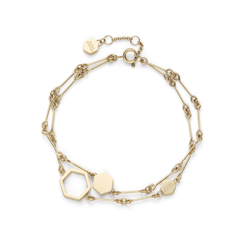 Main Image 1 of Olivia Burton Ladies' Honeycomb Classic Light Gold Tone Double Layered Bracelet