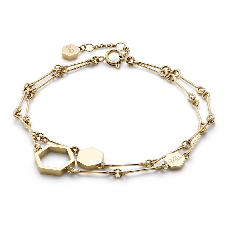 Main Image 2 of Olivia Burton Ladies' Honeycomb Classic Light Gold Tone Double Layered Bracelet