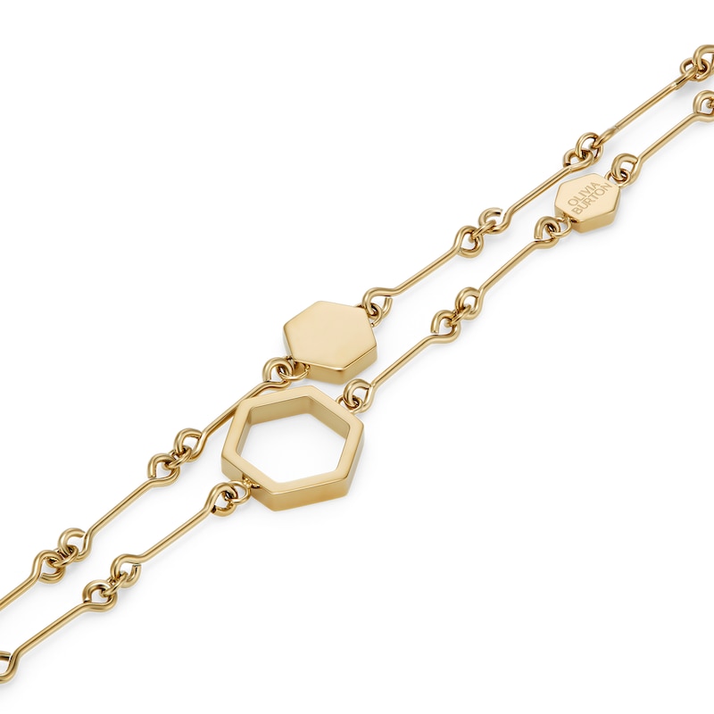 Main Image 3 of Olivia Burton Ladies' Honeycomb Classic Light Gold Tone Double Layered Bracelet