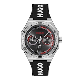 HUGO #GRAIL SPORT MULTI Men's Black Silicone Strap Watch