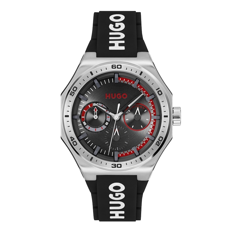 Main Image 1 of HUGO #GRAIL SPORT MULTI Men's Black Silicone Strap Watch