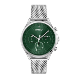 HUGO #SMASH MULTI Men's Stainless Steel Mesh Bracelet Watch