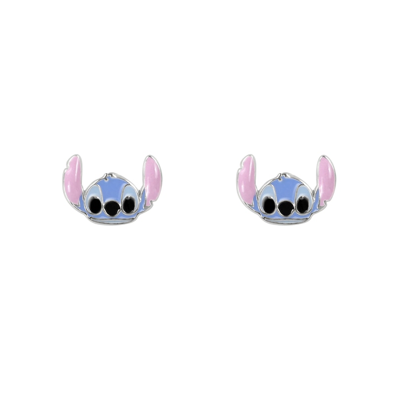 Main Image 1 of Disney Sterling Silver Stitch Enamel Stud Earrings