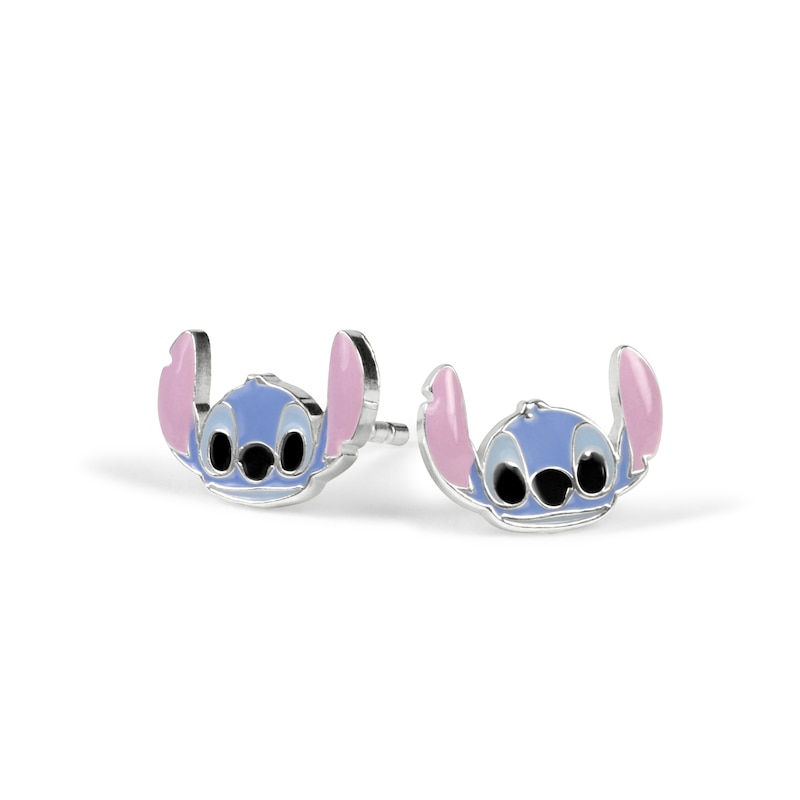 Main Image 2 of Disney Sterling Silver Stitch Enamel Stud Earrings