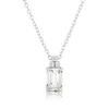 Thumbnail Image 1 of 9ct White Gold Diamond & Green Amethyst Pendant Necklace