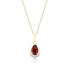 Thumbnail Image 1 of 9ct Yellow Gold Diamond & Garnet Pendant Necklace