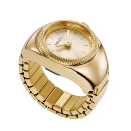 Fossil Ladies' Gold Tone Stainless Steel 15mm Watch Ring