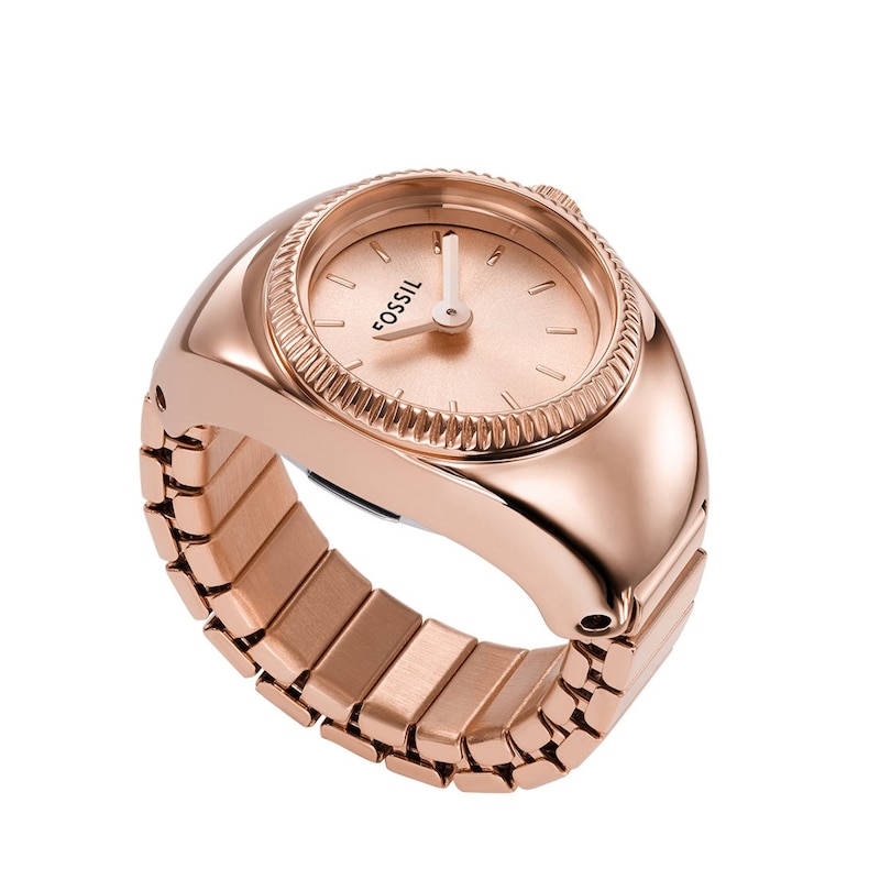 Main Image 1 of Fossil Ladies'  Rose Gold Tone Stainless Steel 15mm Watch Ring